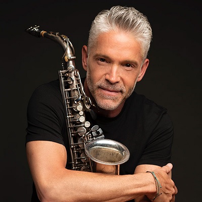 Dave Koz and a saxophone