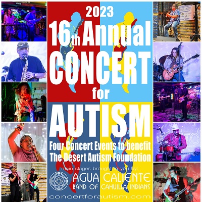 Concert for Autism poster showing all the bands performing