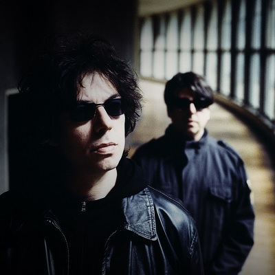 Poster of Echo and the Bunnymen posing in a hallway